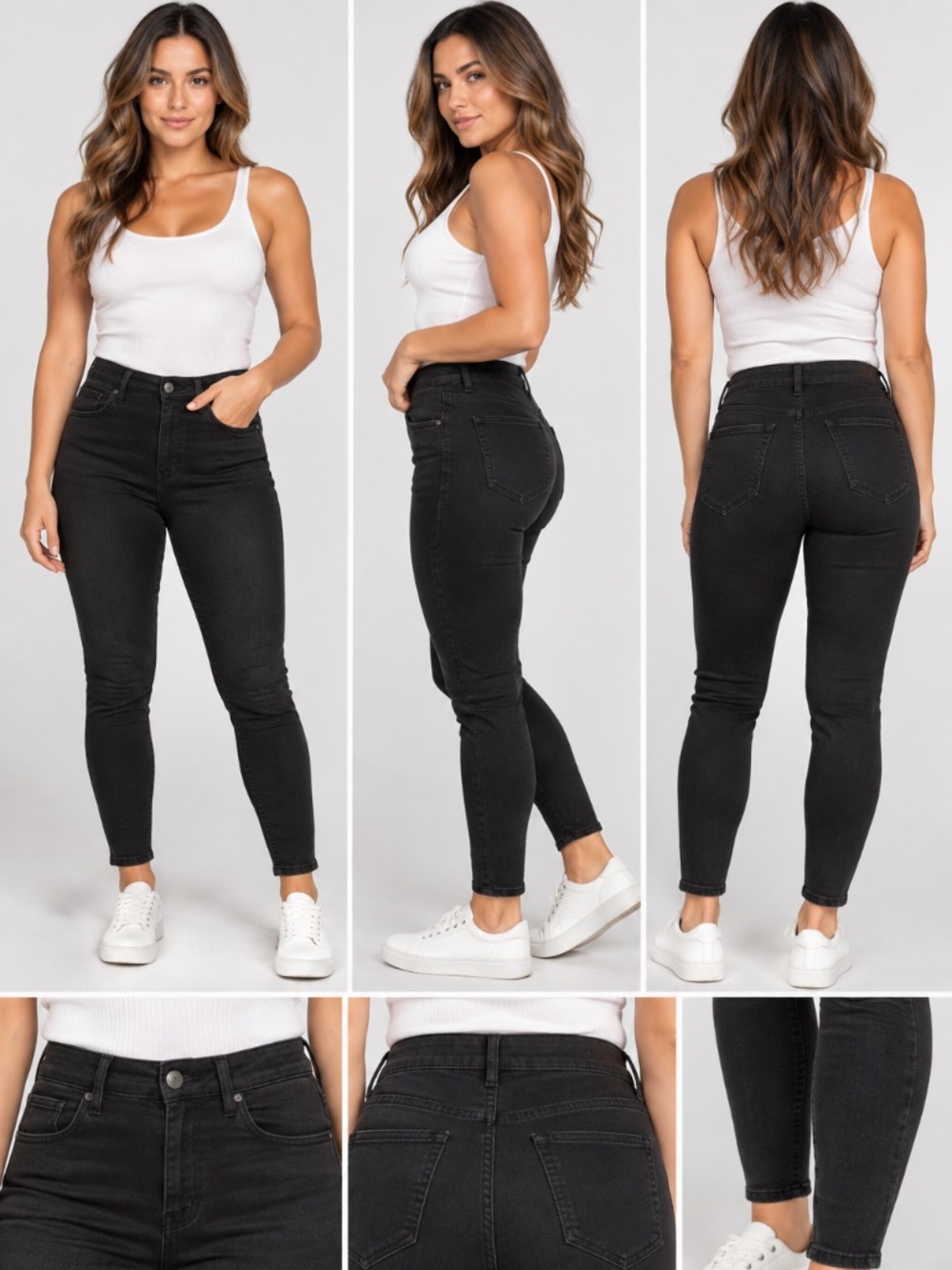 Buffalo David Bitton Aubrey High Rise Stretch Jeans Black Size 6